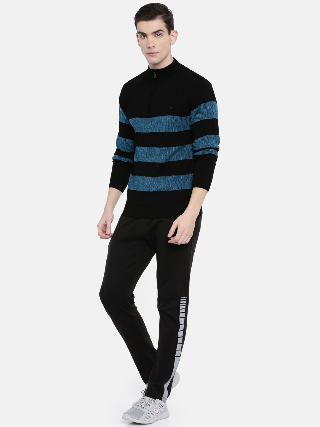 Men's Black Acrylic Melange Sweaters