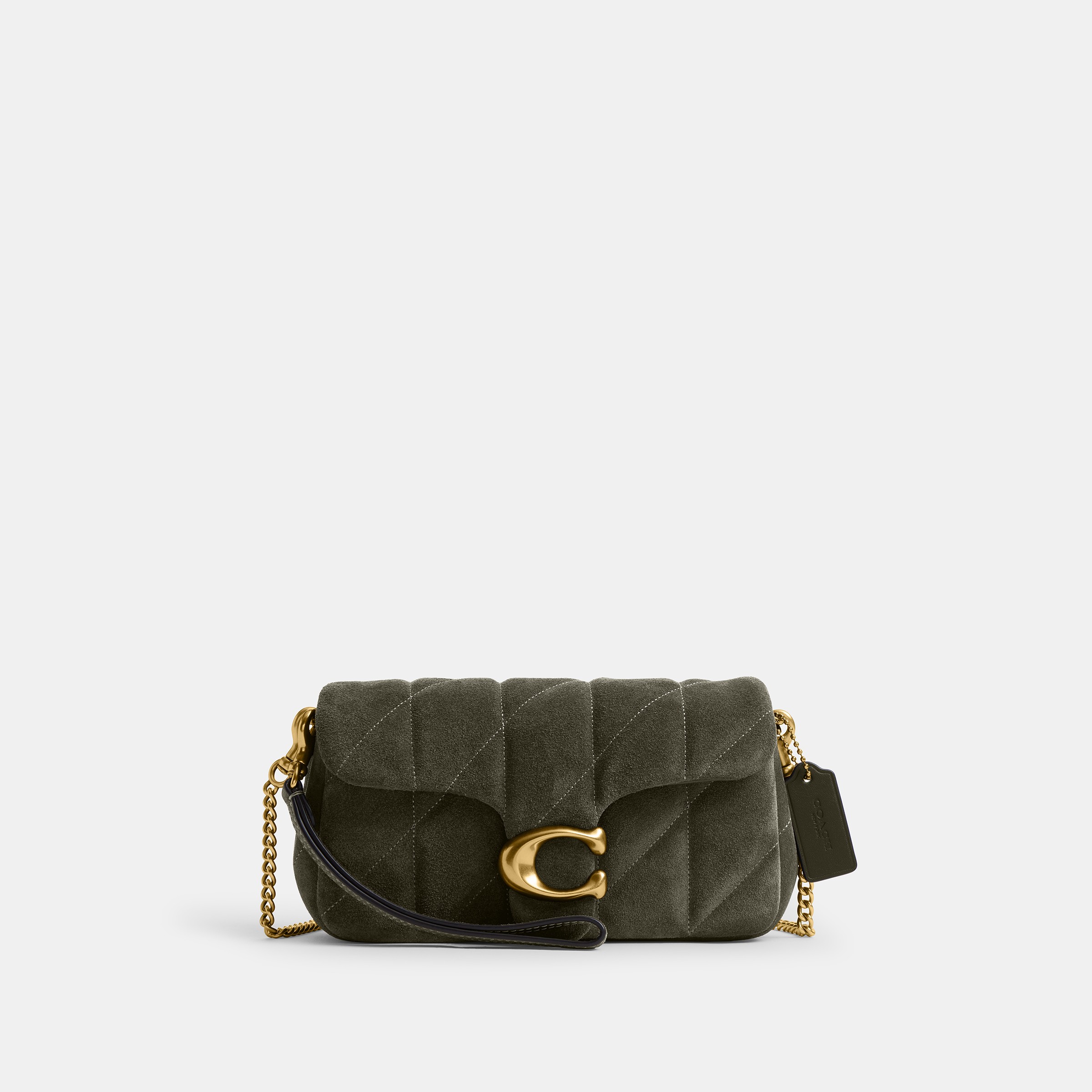 Quilted Suede Tabby Chain Crossbody 19