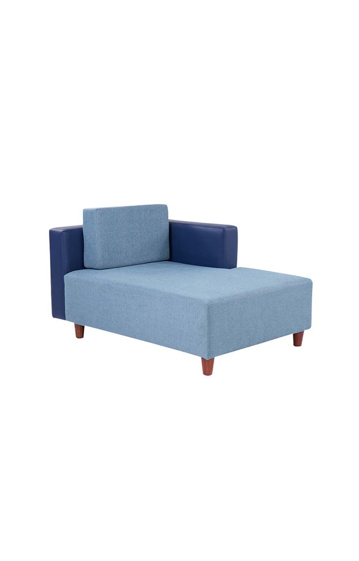 neudot Hailey Duet Fabric 1 Seater Left Aligned Lounger in Mirage Blue Colour | Dual Color | for Living Room | 1 Person Sofa