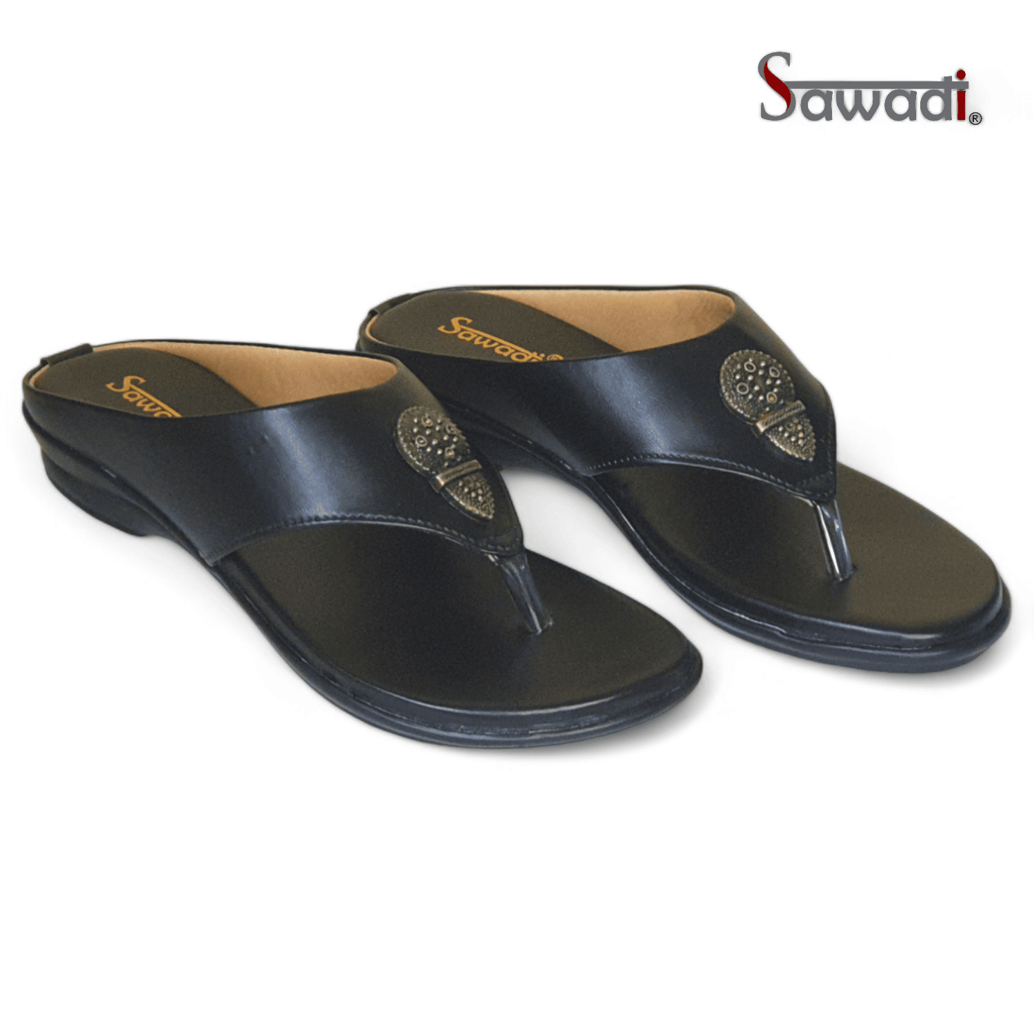 Sawadi Women's Black Casual Thong Sandal - Comfortable and Stylish Everyday Slippers | Sawadi Mart