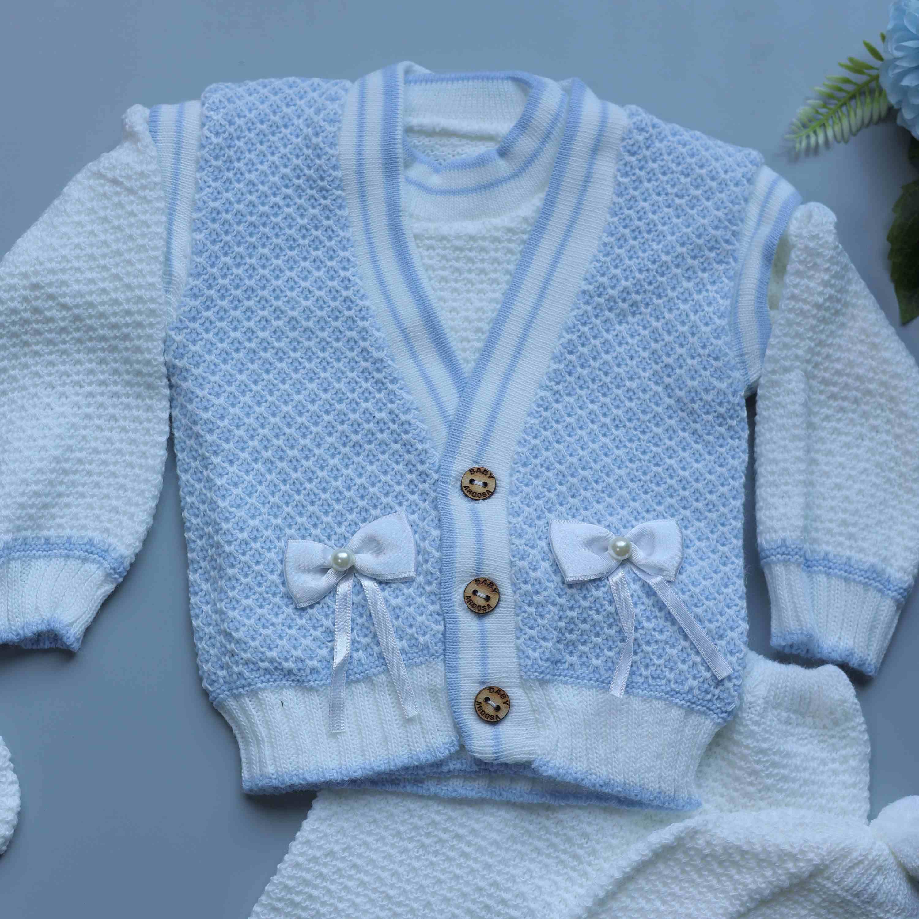 Blue Bow Bliss Baby Winter Set