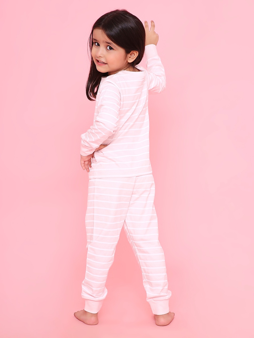 Girls- 2 piece printed cotton jogger lounge set