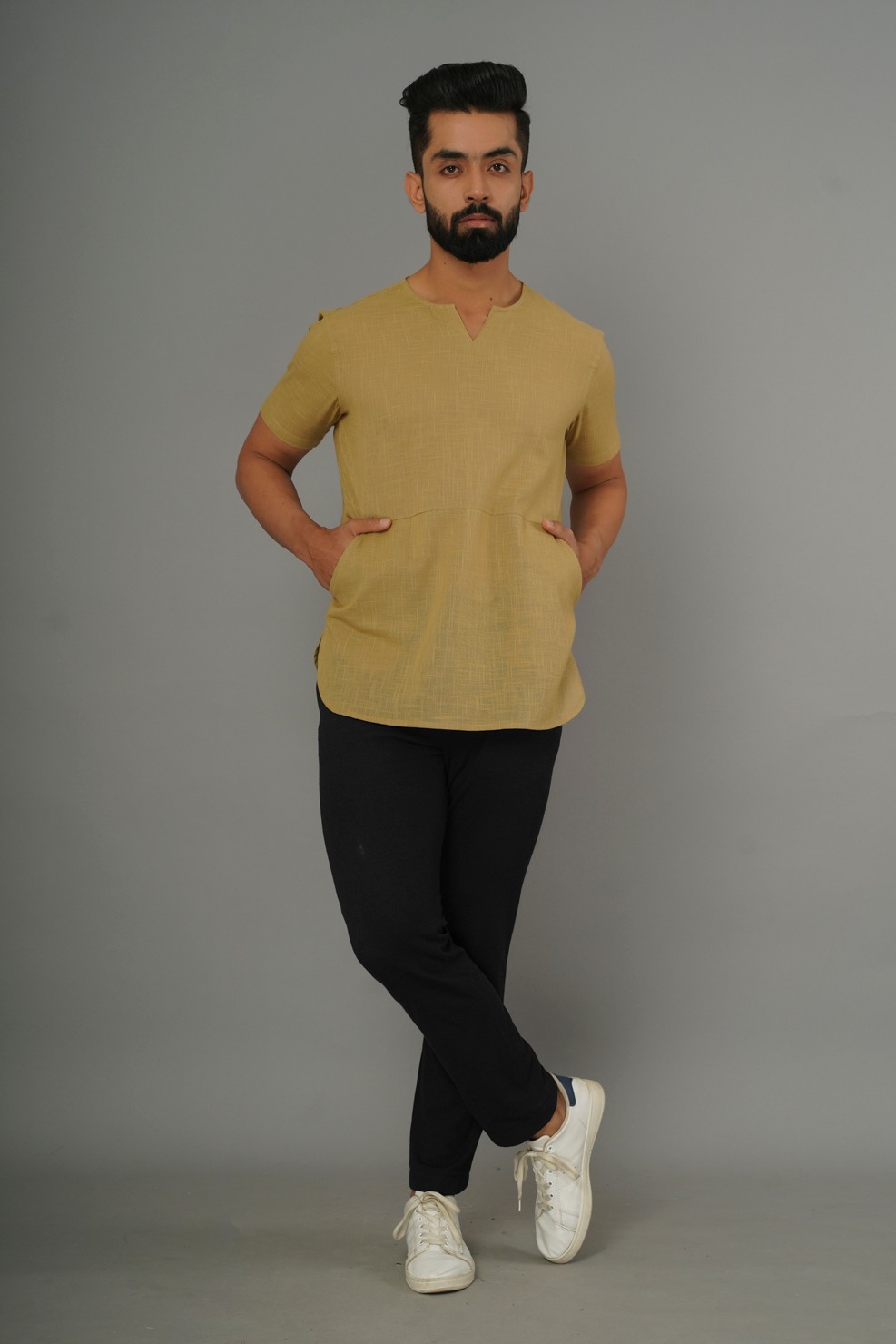 COTTON SOLID CASUAL MENS SHIRT