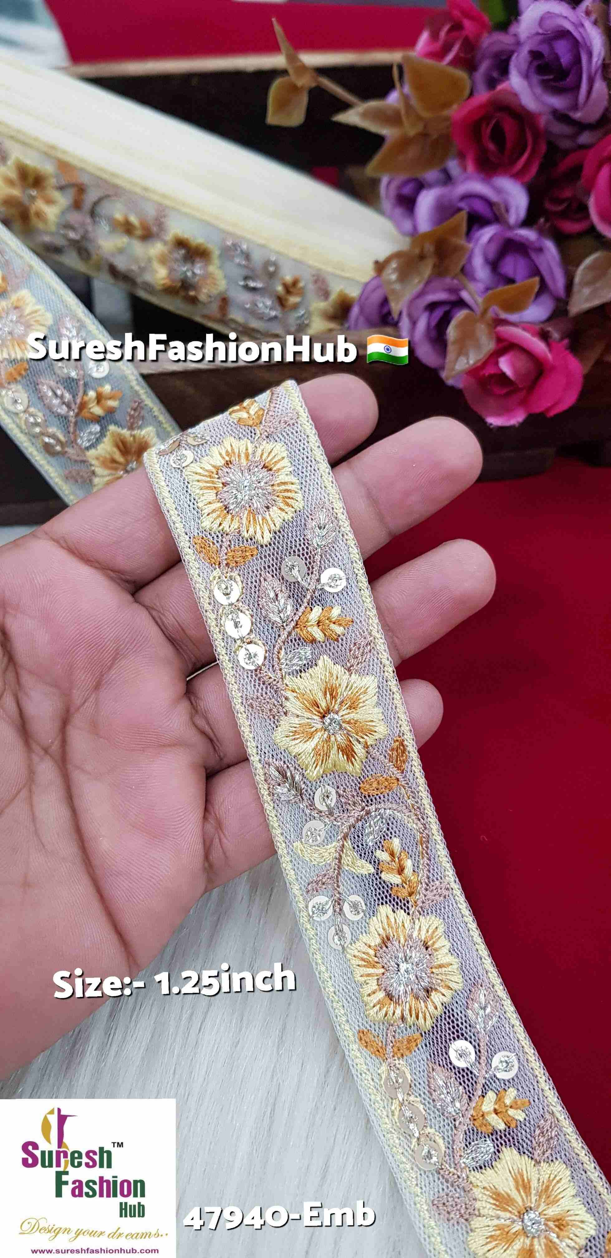 Yellow Bliss Floral Embroidery Lace