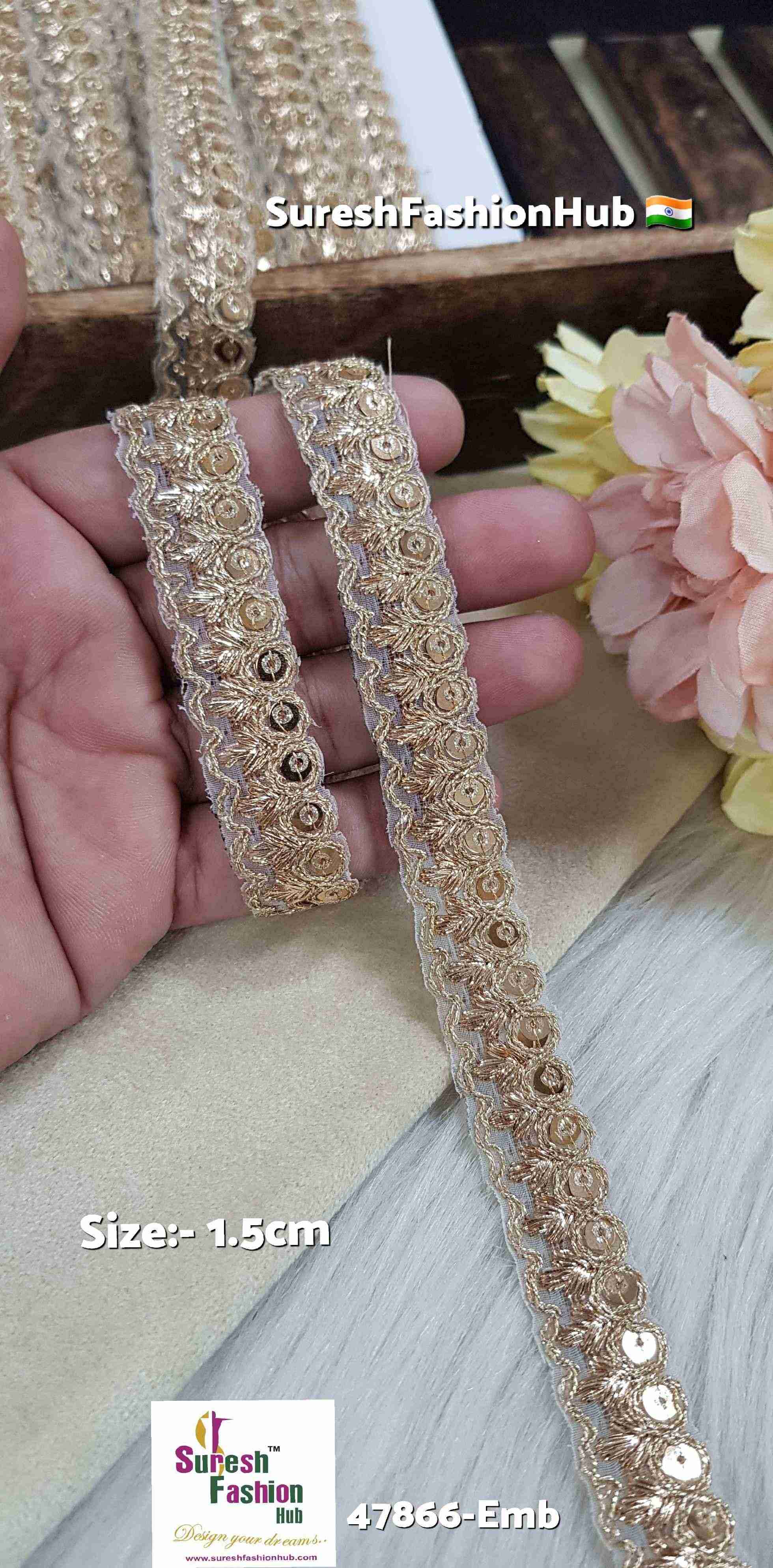 Antique Gold Sparkle Embroidery Lace