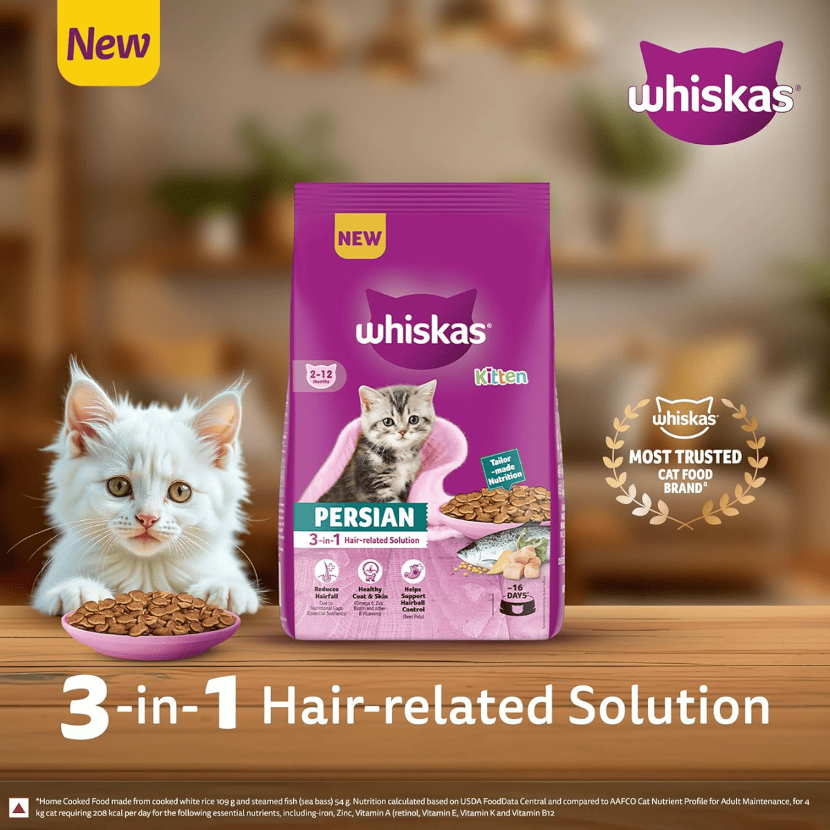 Whiskas (2 to 12 months) Persian Kitten Cat Dry Food