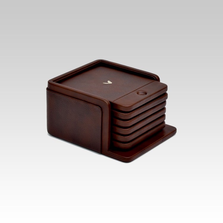 Rectangular Coasters - Set of Six - Classic - Brown
