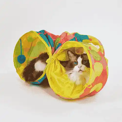 Barkbutler Fofos Floral Pop Up Tunnel Toy for Cats 90X25X25 CM