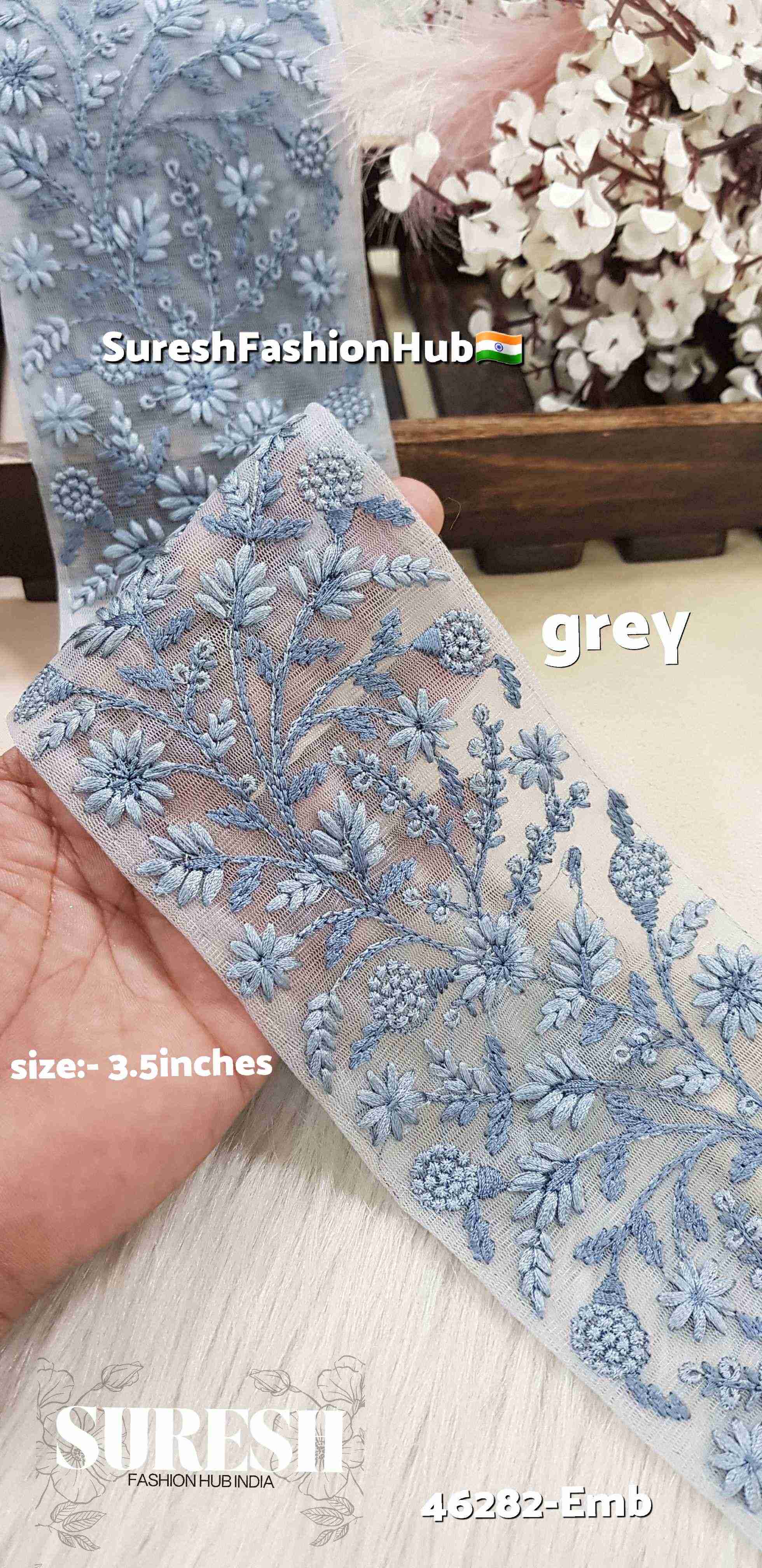 Tone-to-Tone Floral Net Lace