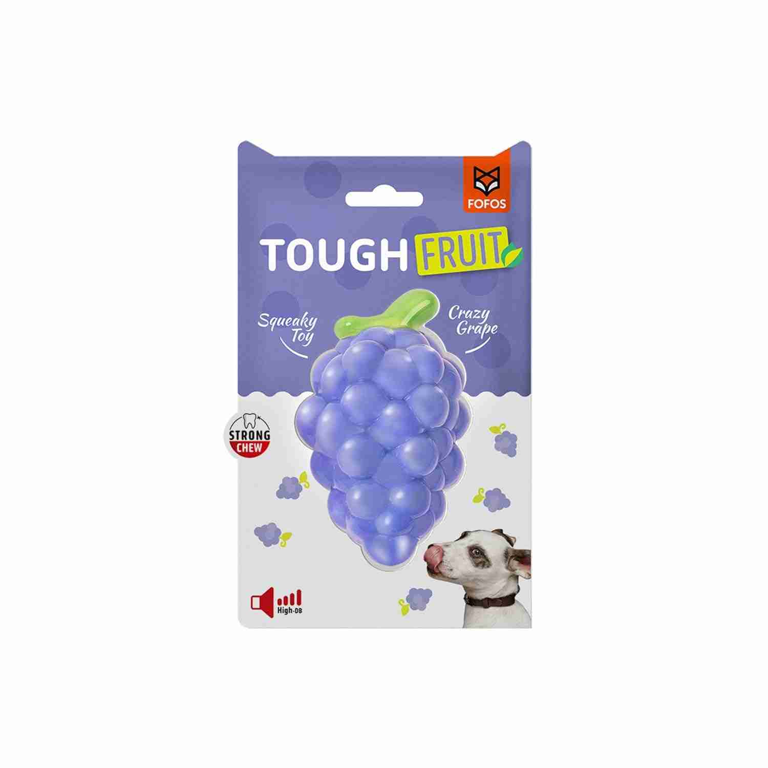 Barkbutler Fofos Puppy Fruity-Bites Squeaky Crazy Grape Toy for Dogs, (11.4x7 cm)