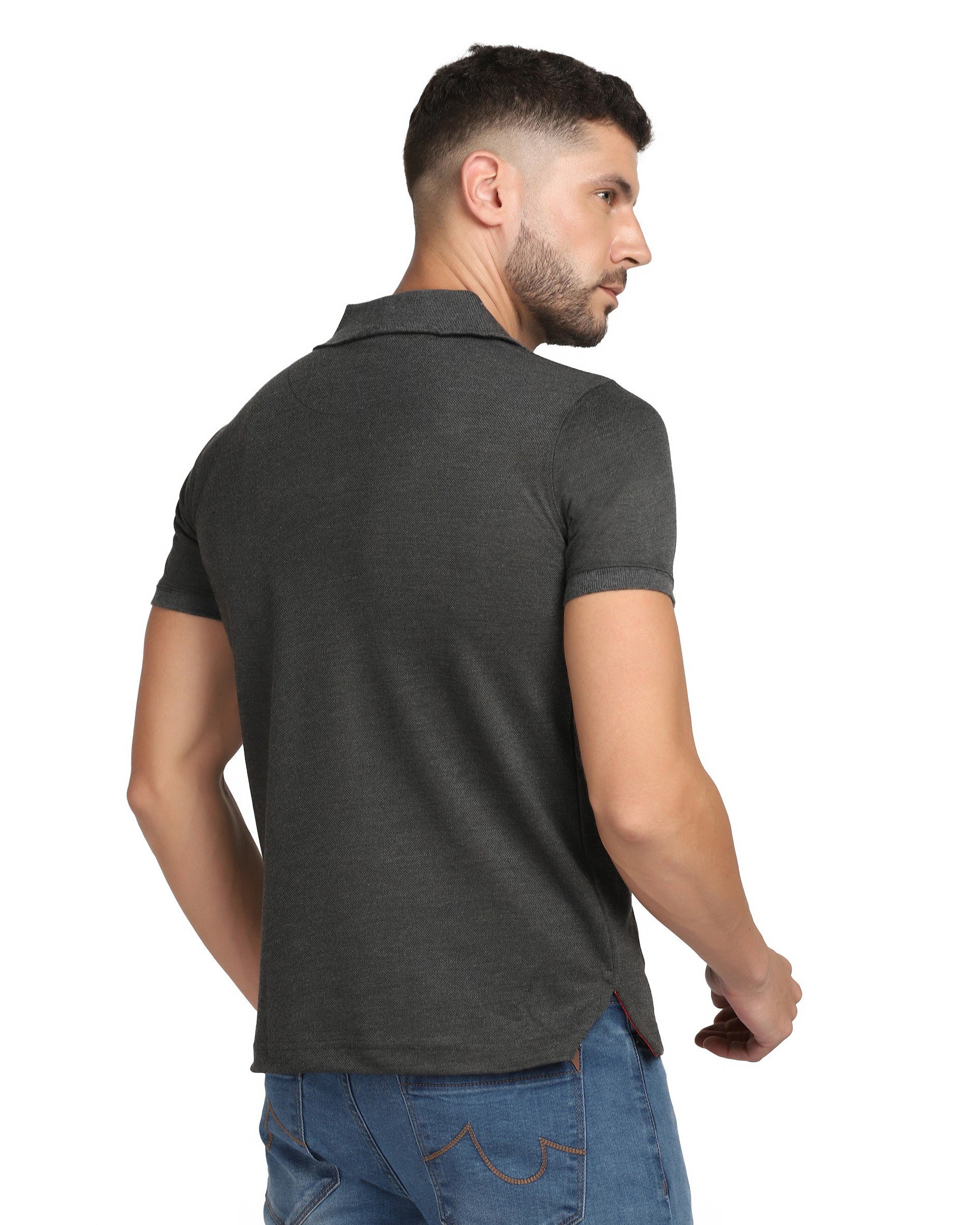 Dark Grey Melange Polo