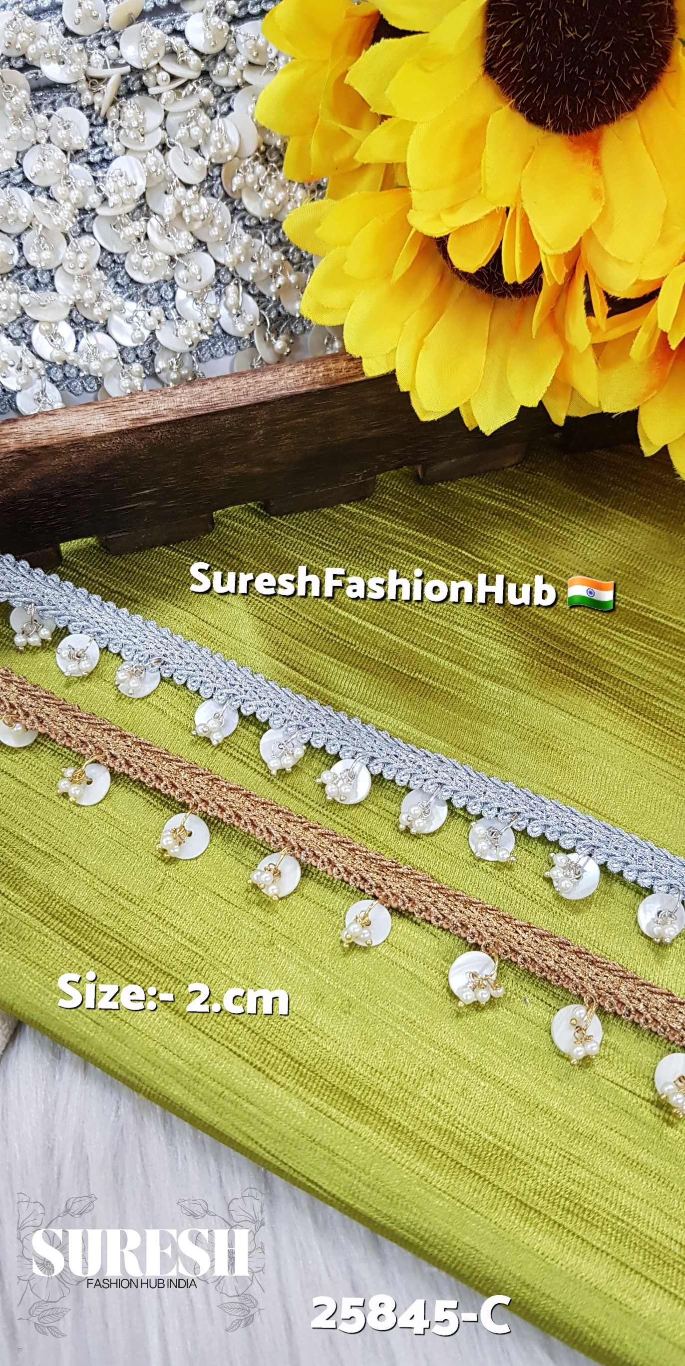 Silver Pearl Jhalar Hanging Lace