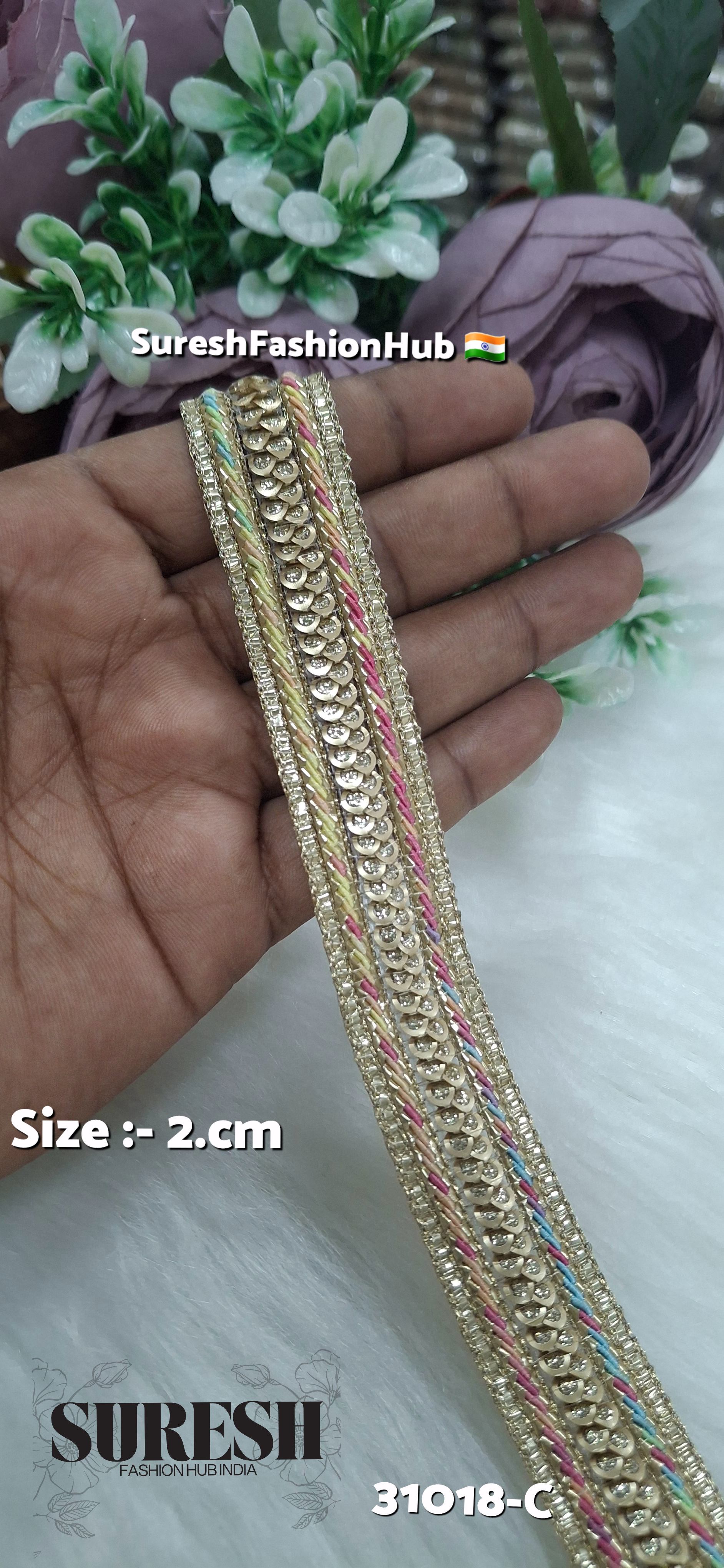 Light Multy Center Border Jhalar Lace