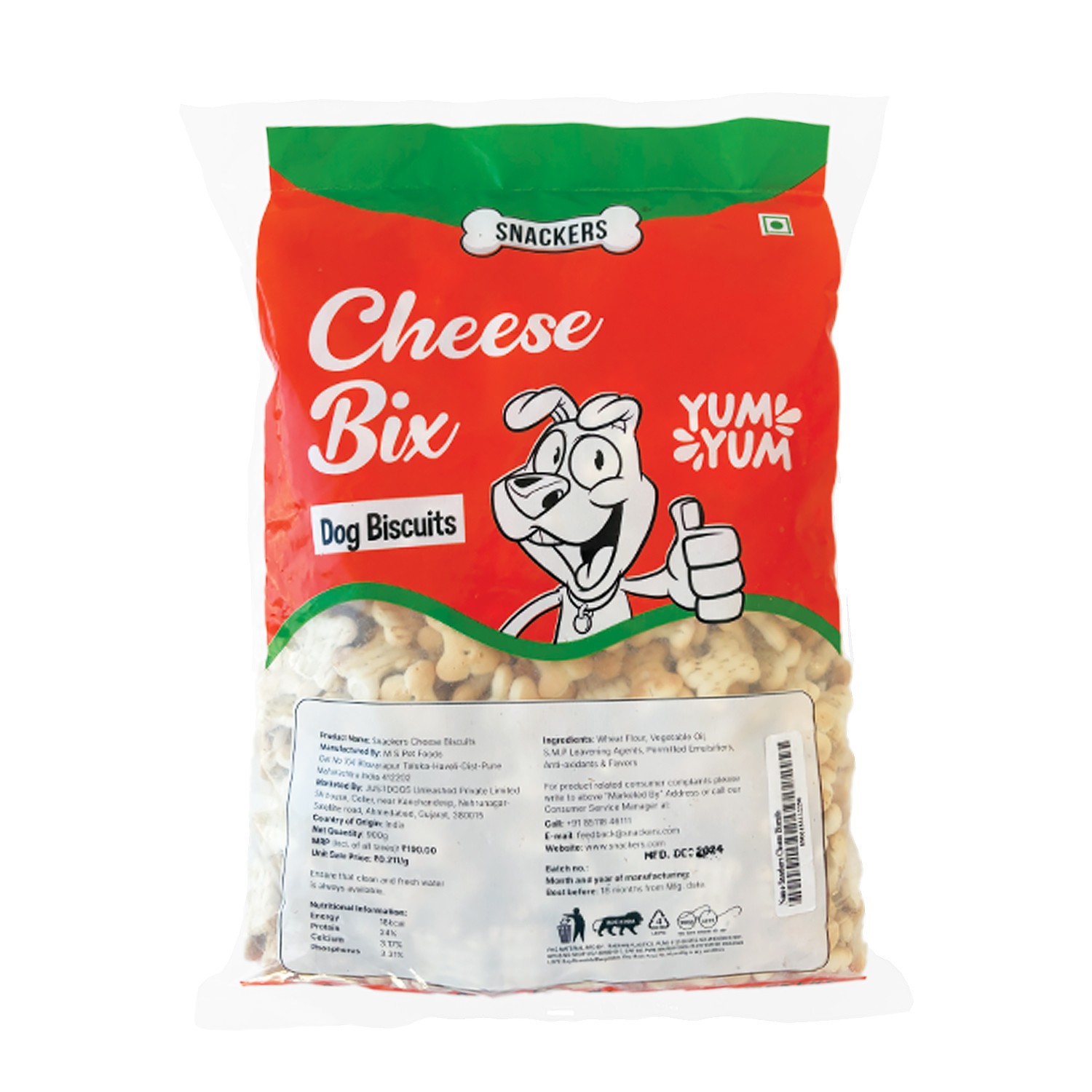 Snackers Cheese Bix Dog Biscuits 900g