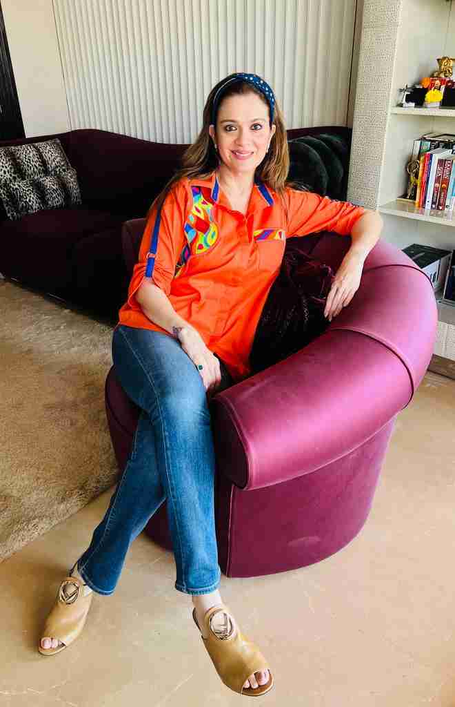 Orange Embroidered Shirt