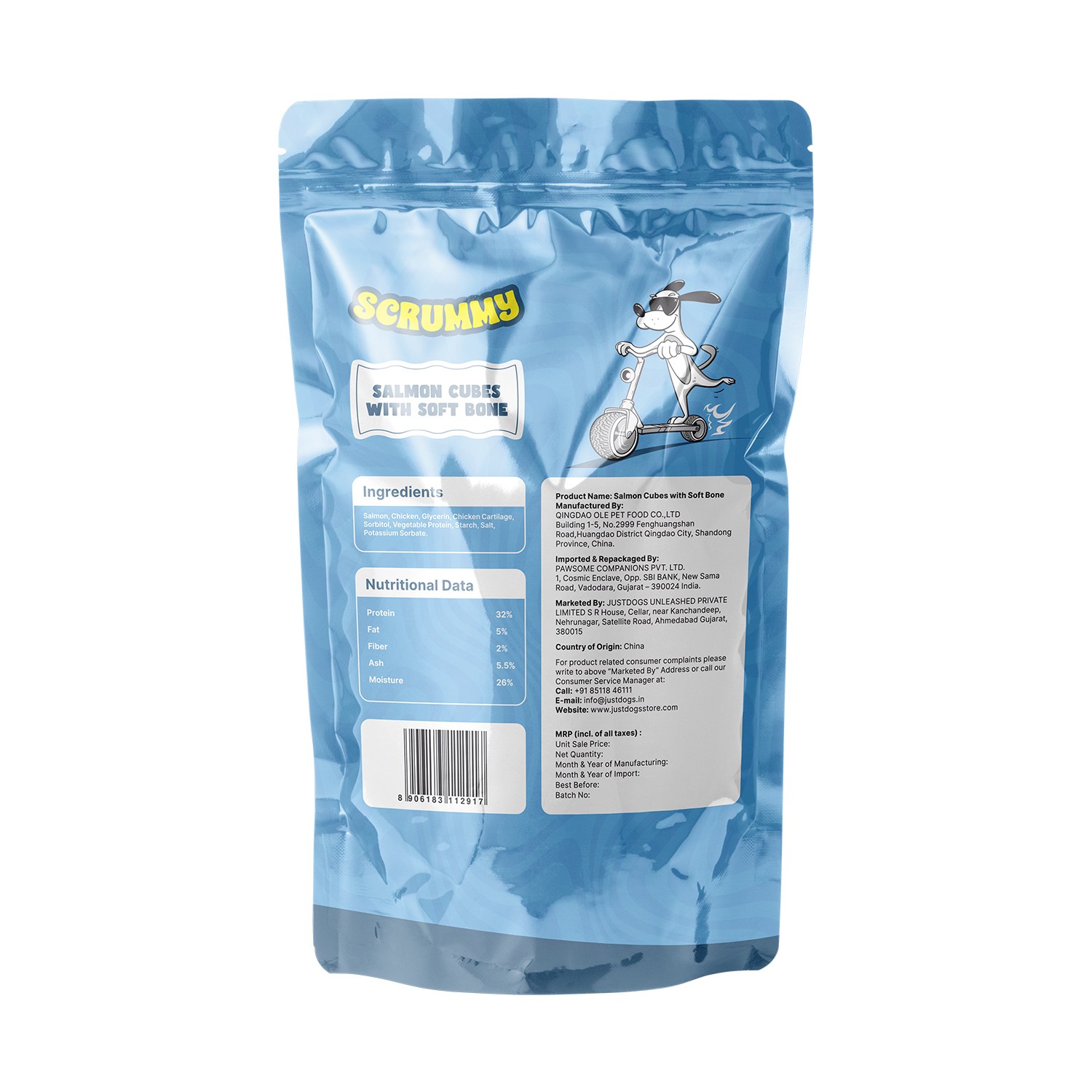 Scrummy Salmon Cubes with Soft Bone Dog Treats 70g