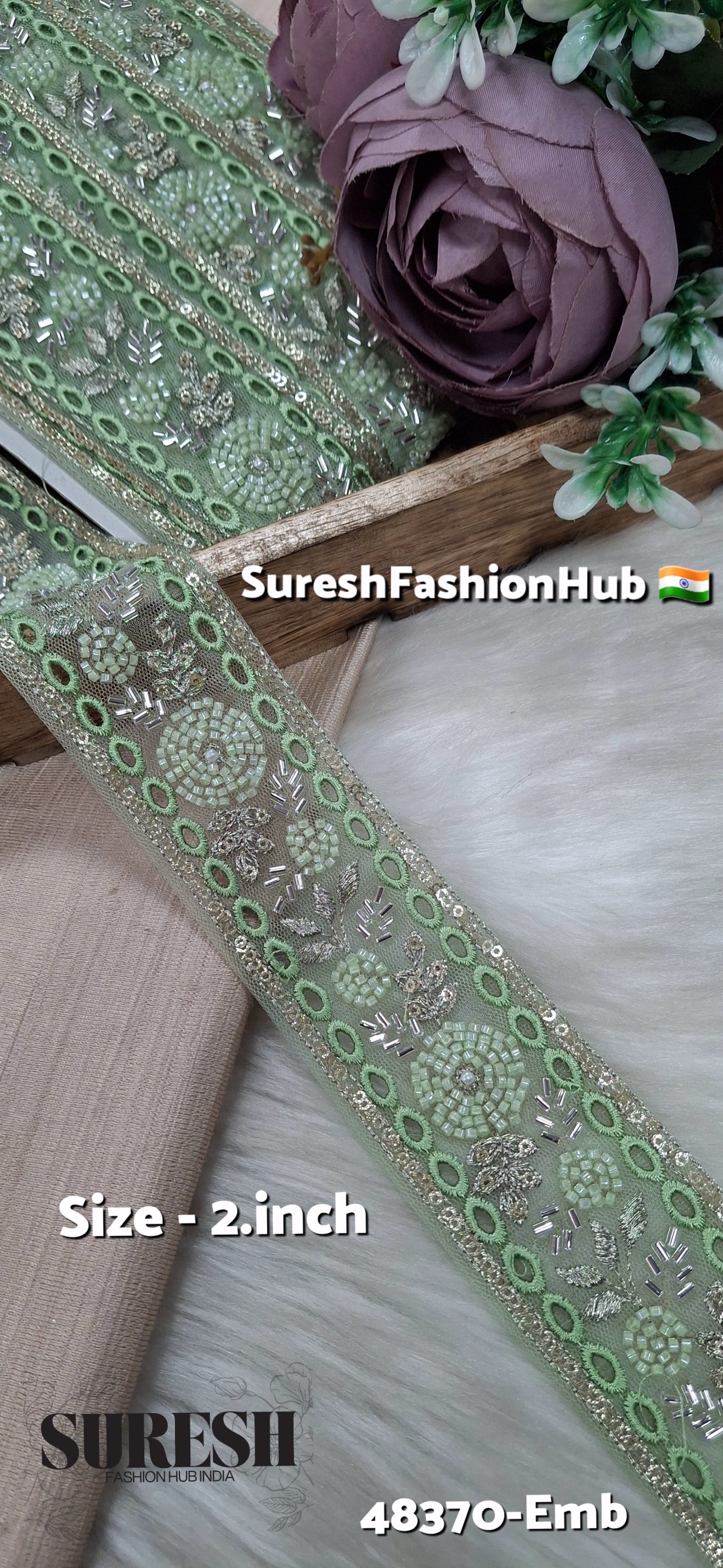  Floral Net Embroidered Lace