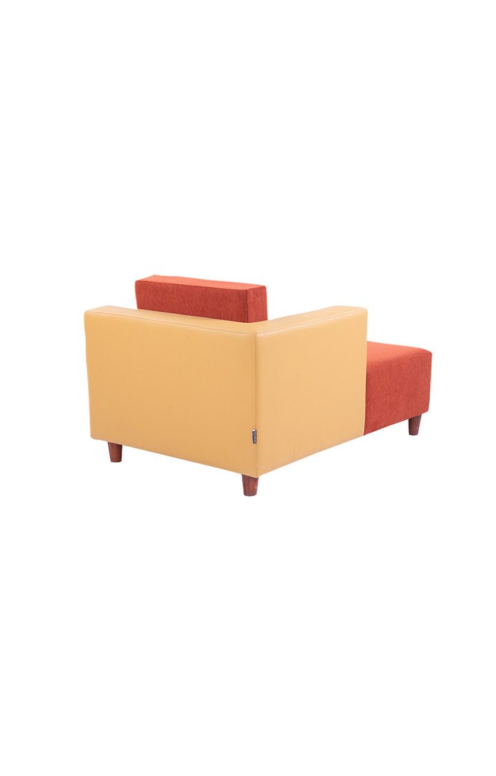 neudot Hailey Duet Fabric 1 Seater Right Aligned Lounger | L Shape | RHS | Comfortable Sofa Dual Color | Living Room | Bed Room | Floral Cider Orange Colour