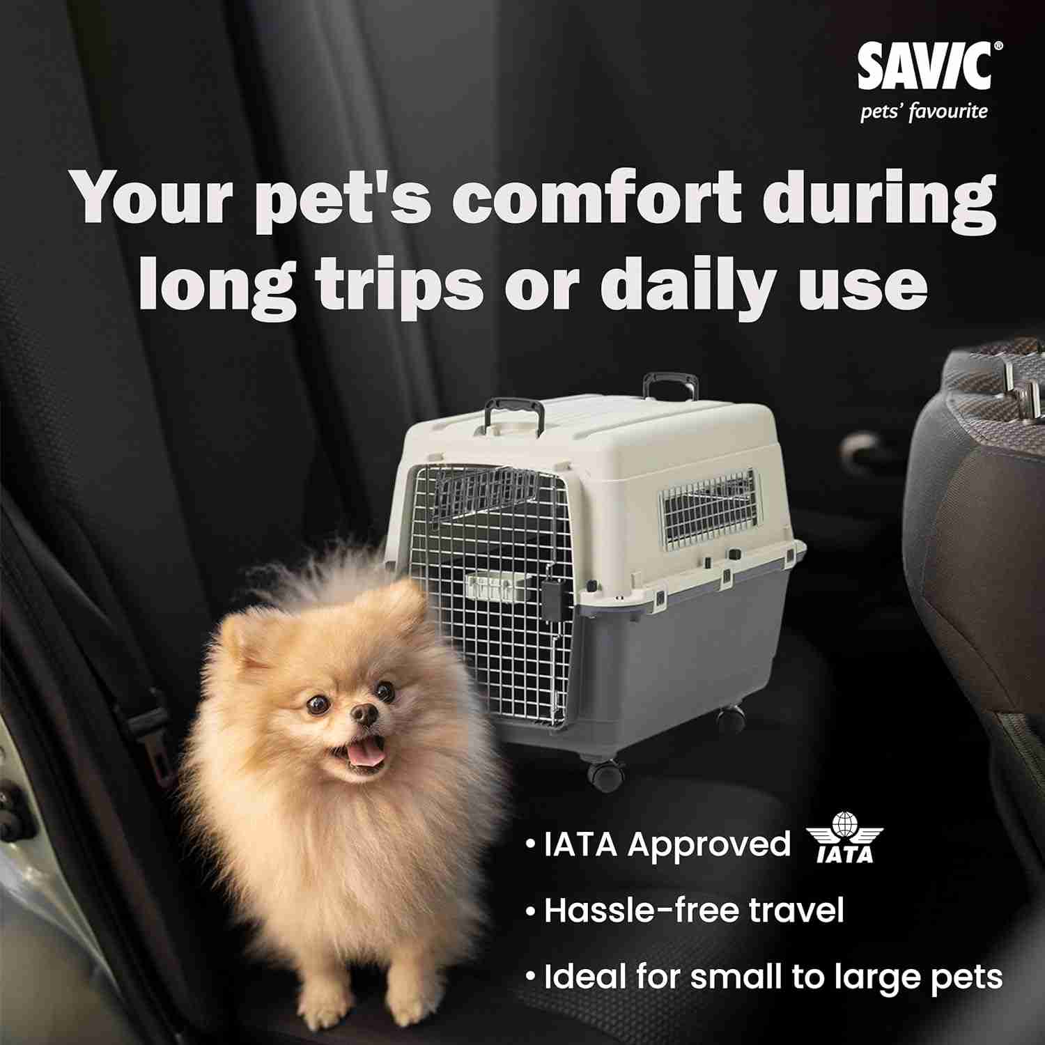 Savic Andes 5 Carrier for Dogs and Cats (Ivory)