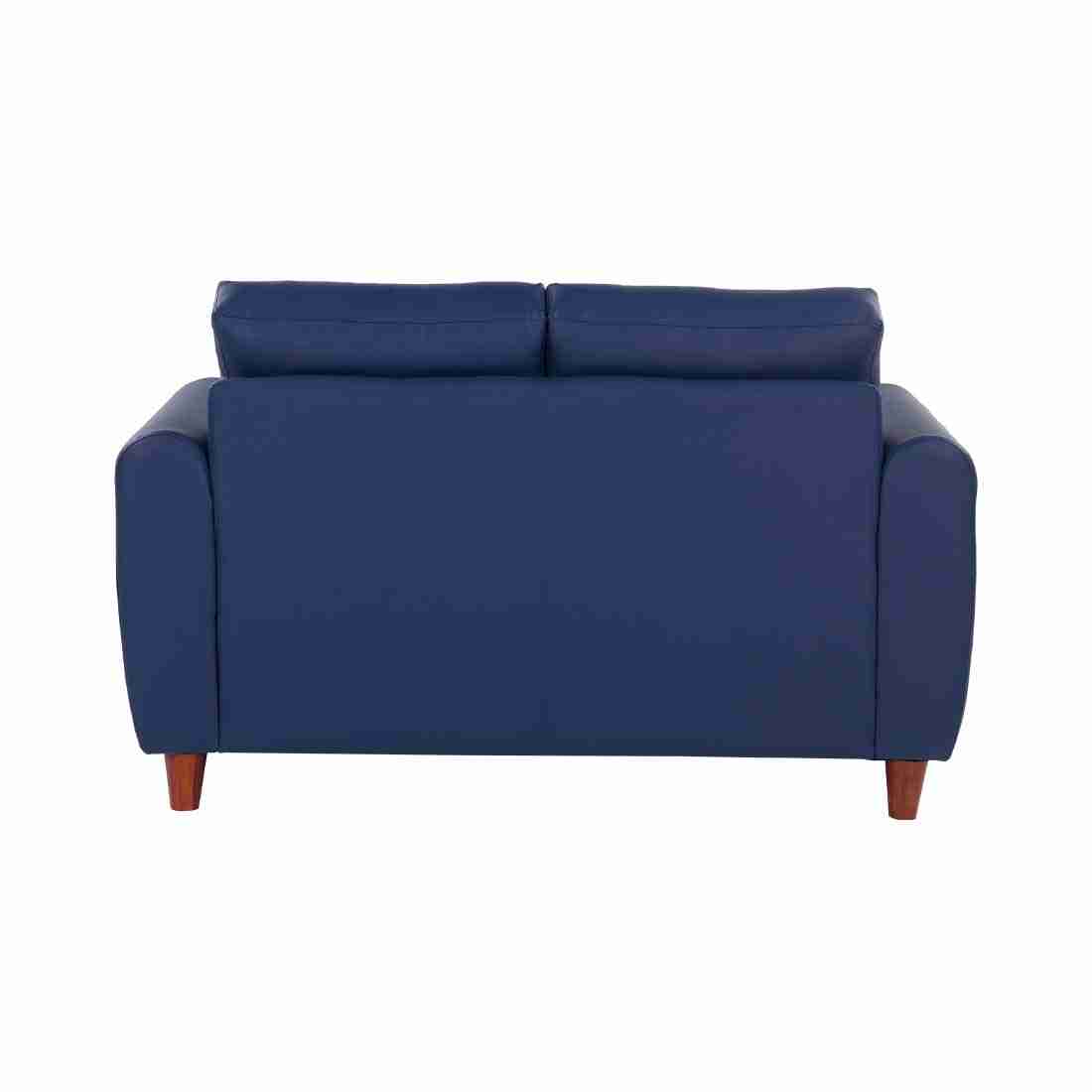 neudot Scott Sofa for Living Room |2 Persons Sofa|Premium Leatherette with Cushioned Armrest | Solid Wood Frame|2 Seater in Cobalt Blue Color