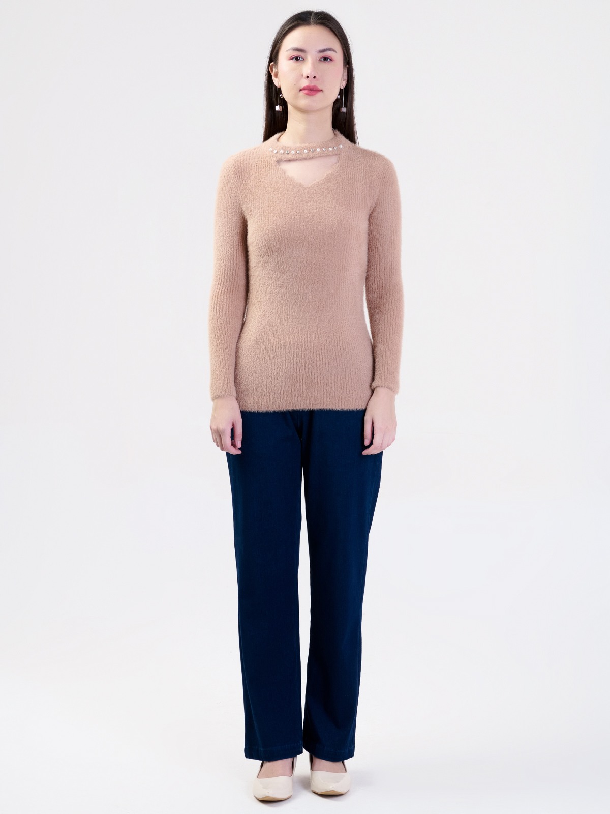 ALBION LADIES BROWN TOP (WOOLEN)