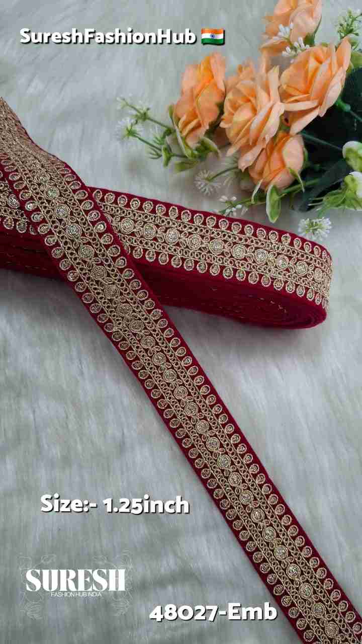 Rani Floral Velvet Dori Sequin Lace – 48027-Emb