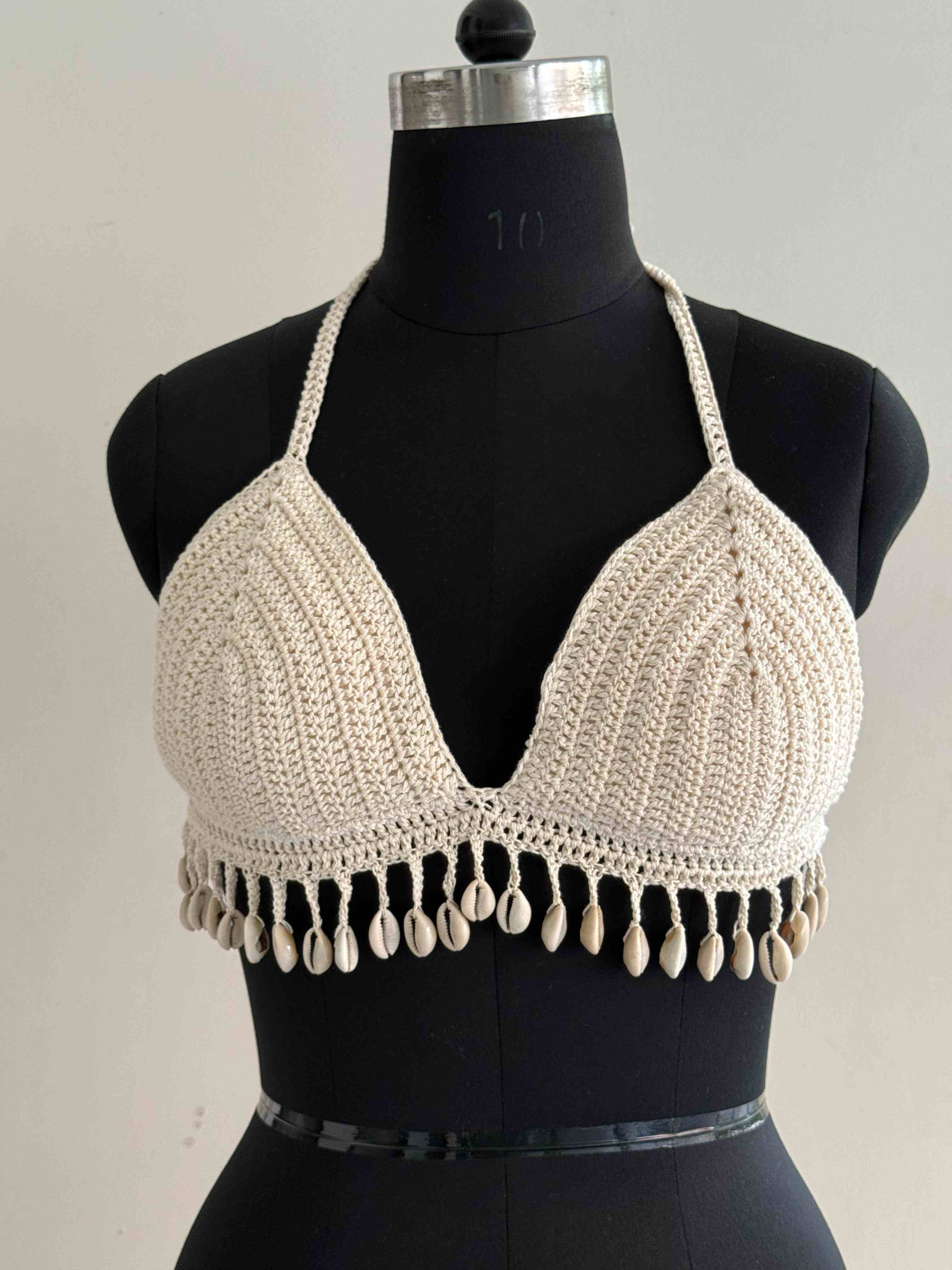 Seafoam Shell Halter Top