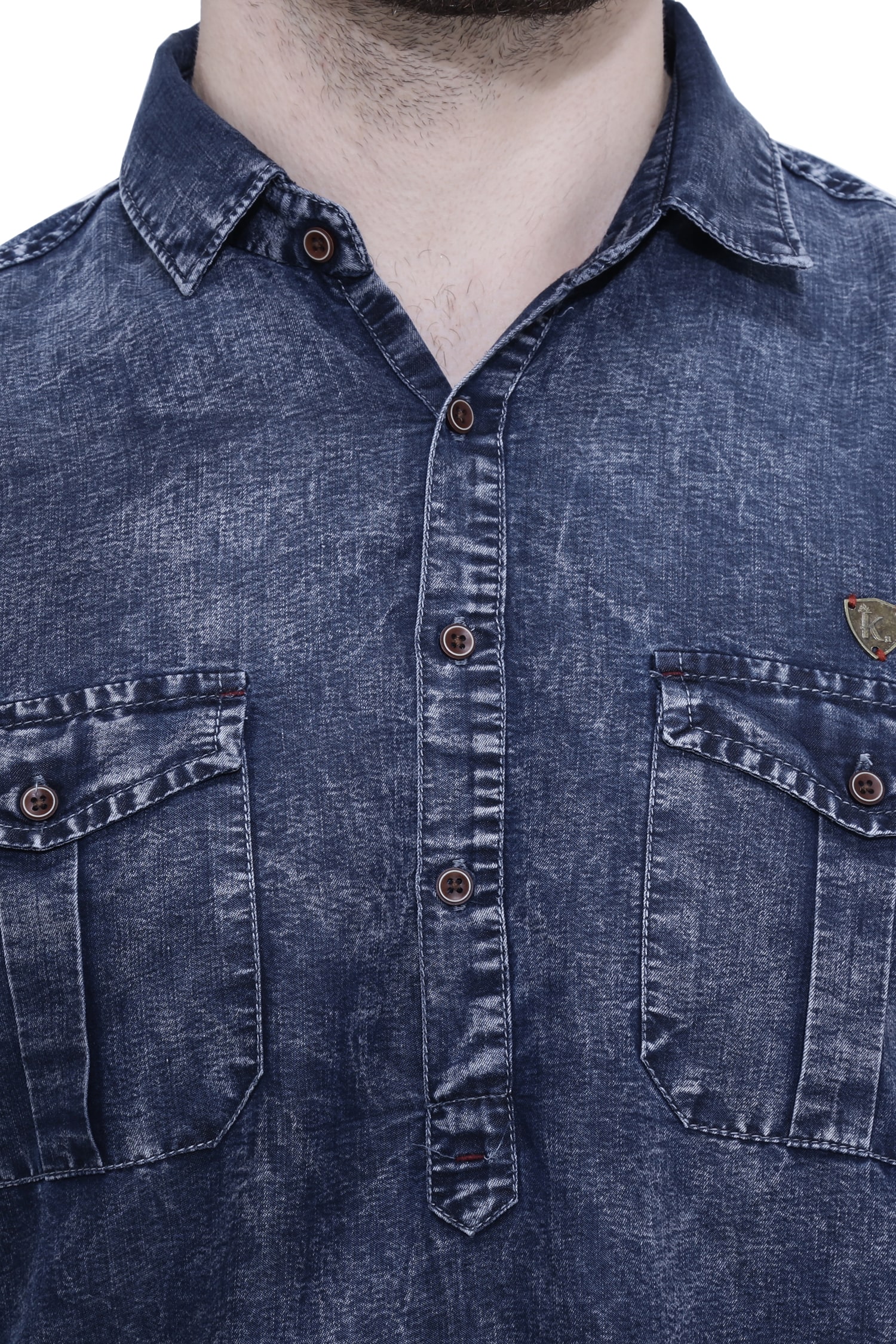 Kuons Avenue Men's Denim Pathani Short Kurta