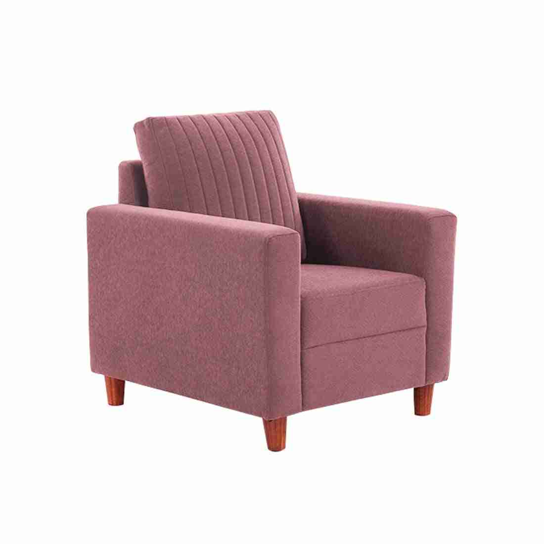 neudot Roman Sofa for Living Room |1 Person Sofa|Premium Fabric with Cushioned Armrest | Solid Wood Frame|1 Seater in Ceramic Pink Color