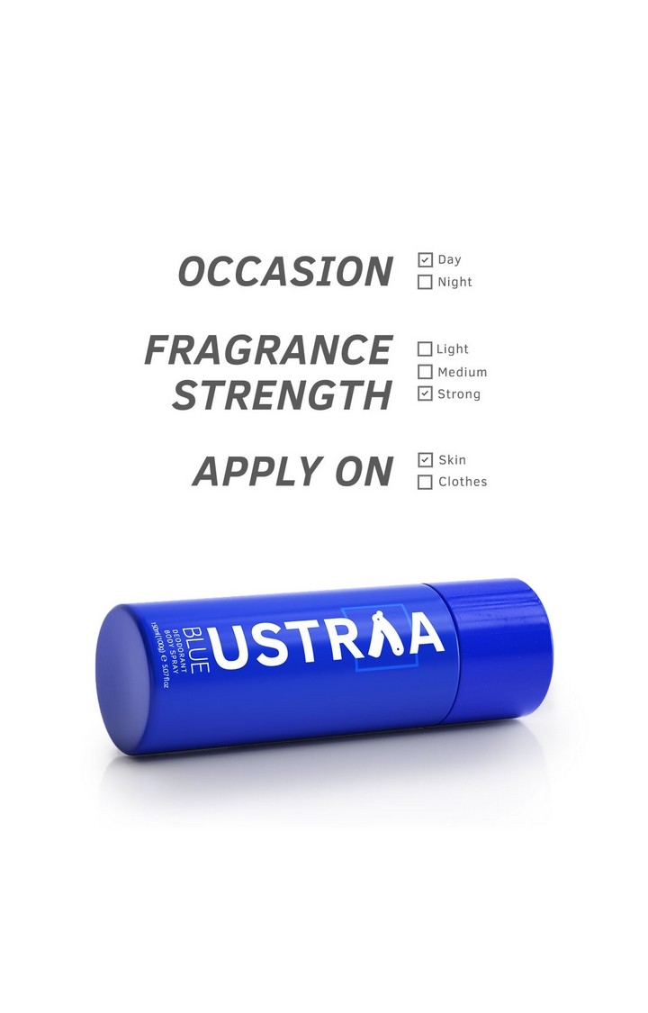Ustraa | Ustraa Blue Deodorant - 150 ml & Sea Minerals Soap - 100g (Pack Of 4) 4