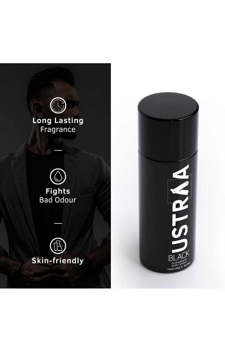 Ustraa Black Deodorant 150ml & Beard growth Oil 35ml