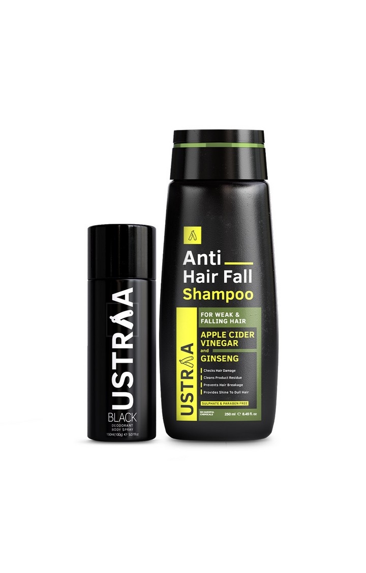 Ustraa | Ustraa Black Deodorant 150ml & Anti- Hair Fall Shampoo 250ml 0