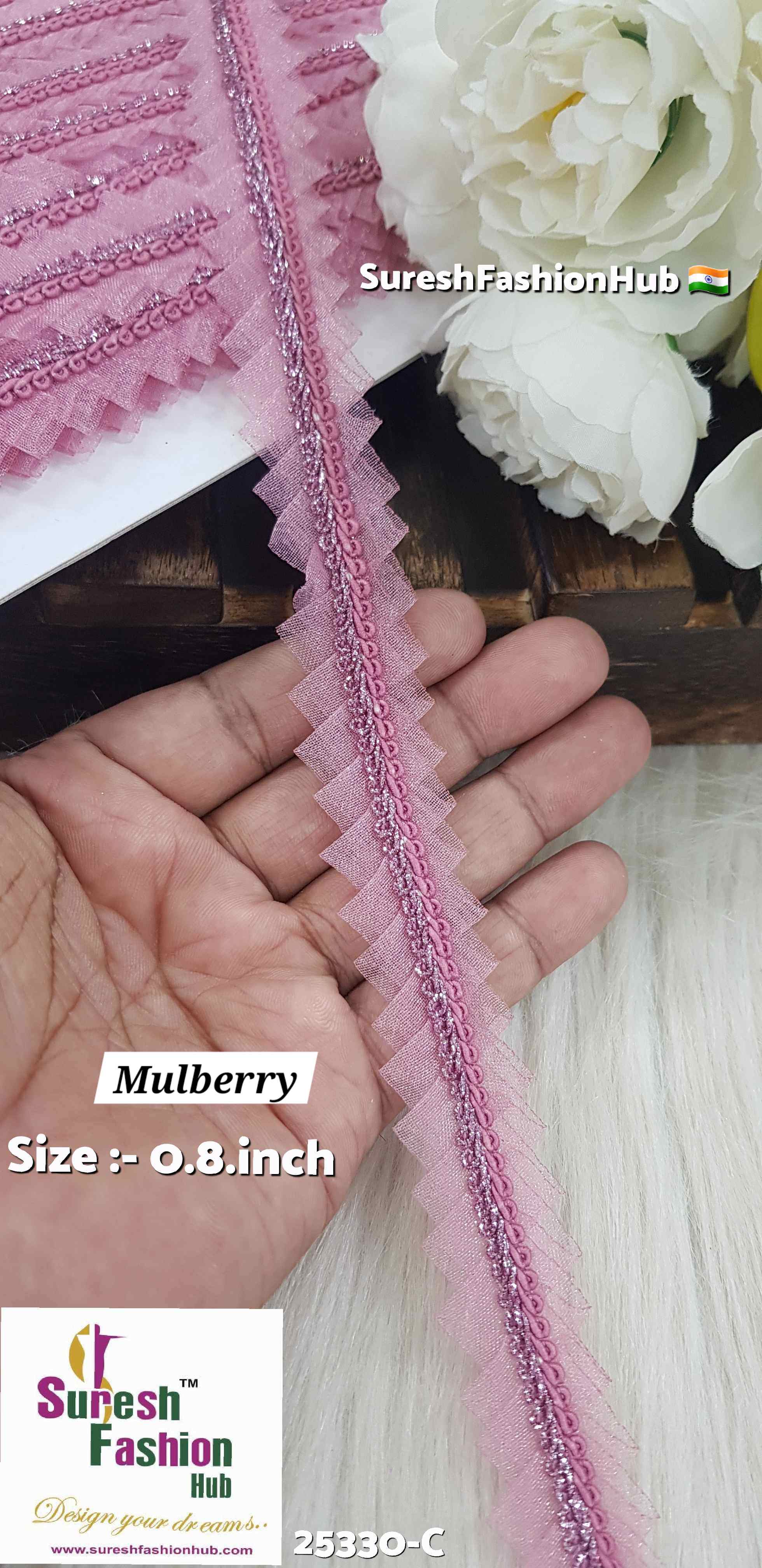 "Intricate Decorative Jhalar Lace with Cutwork Design for Festive Attire"