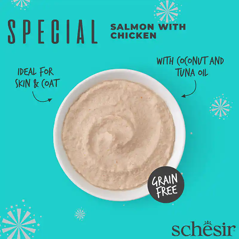 Schesir Cat Mousse Skin & Coat Salmon with Chicken 70 g
