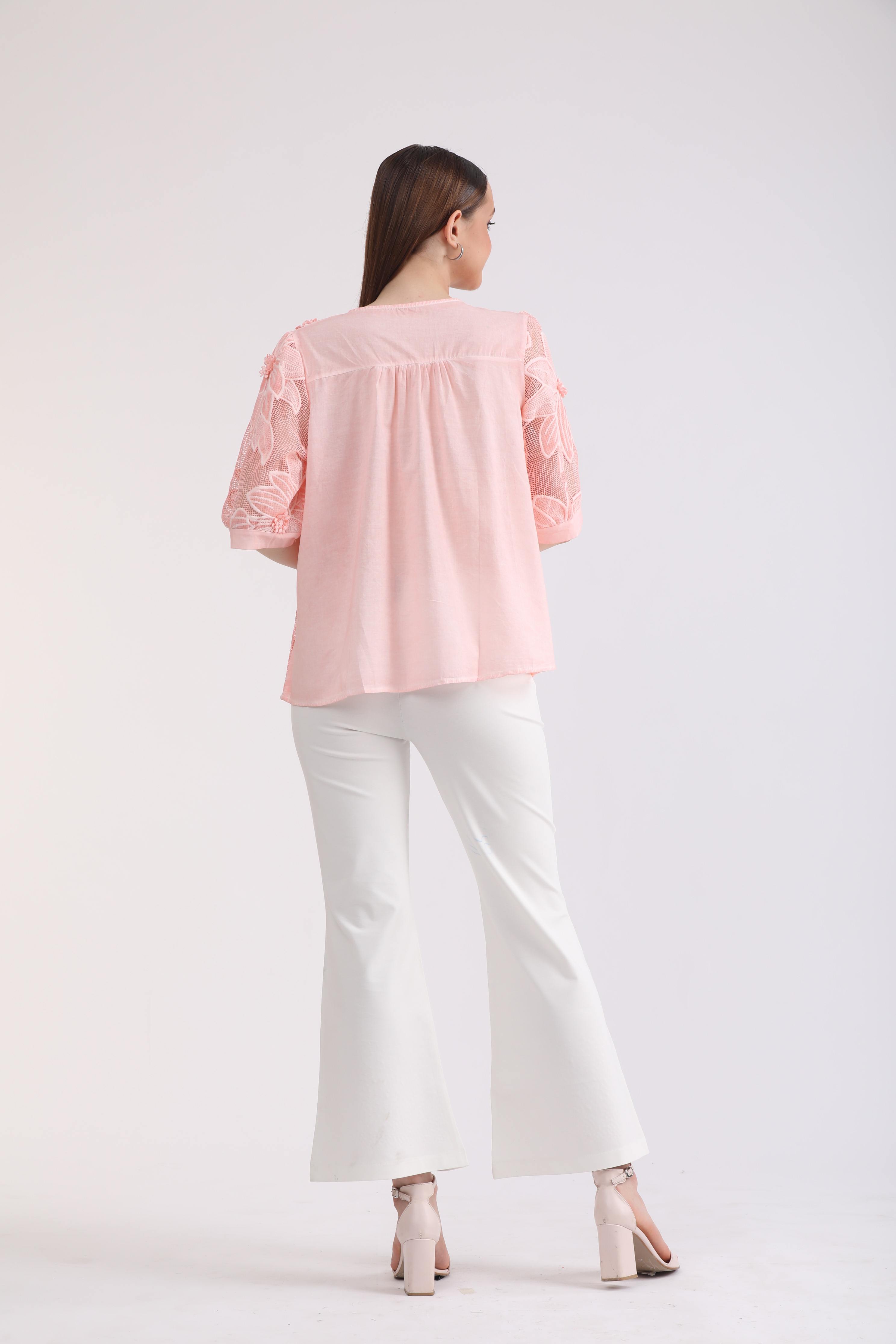 Albion Women Peach Blouson Top