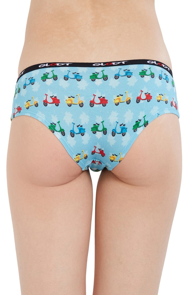 GLODT | Blue Scooter Print Pima Cotton Hipster Panties 4
