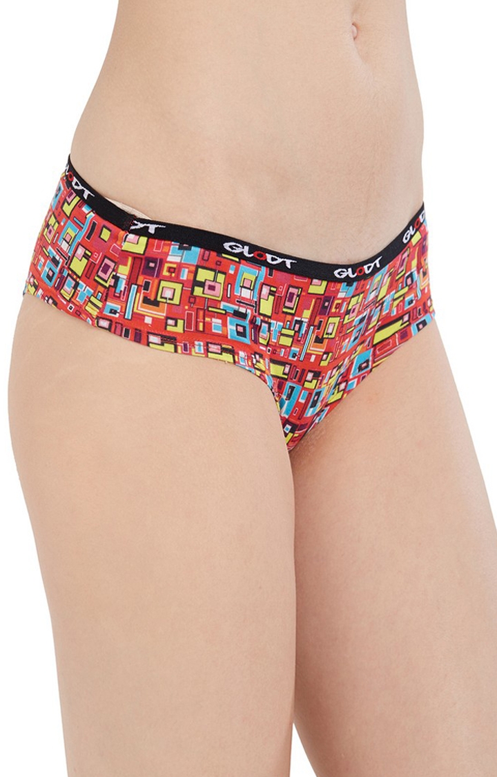 GLODT | Red Bamboozled Print Pima Cotton Hipster Panties 3