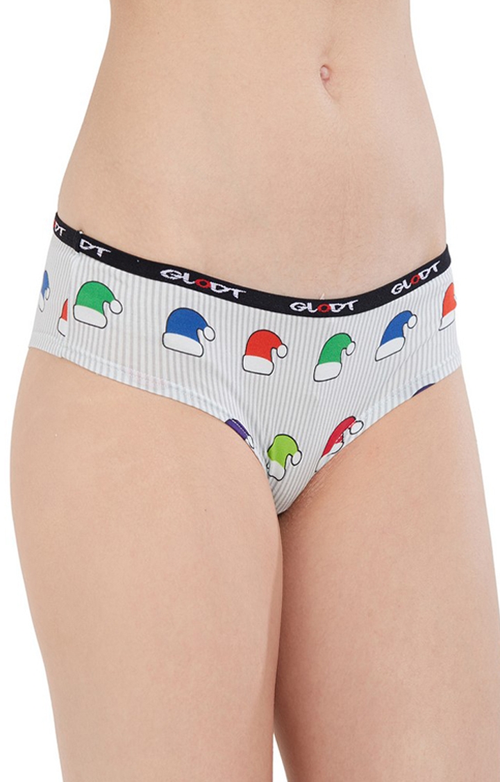 GLODT | White Party Hats Print Pima Cotton Hipster Panties 3