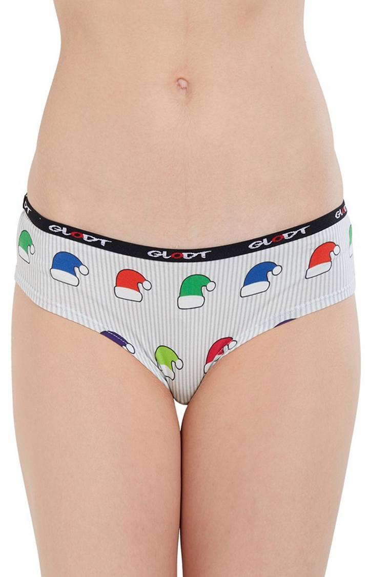 GLODT | White Party Hats Print Pima Cotton Hipster Panties 0
