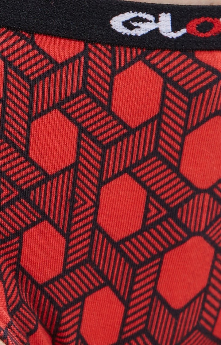 GLODT | Red Hexagon Print Pima Cotton Hipster Panties 4