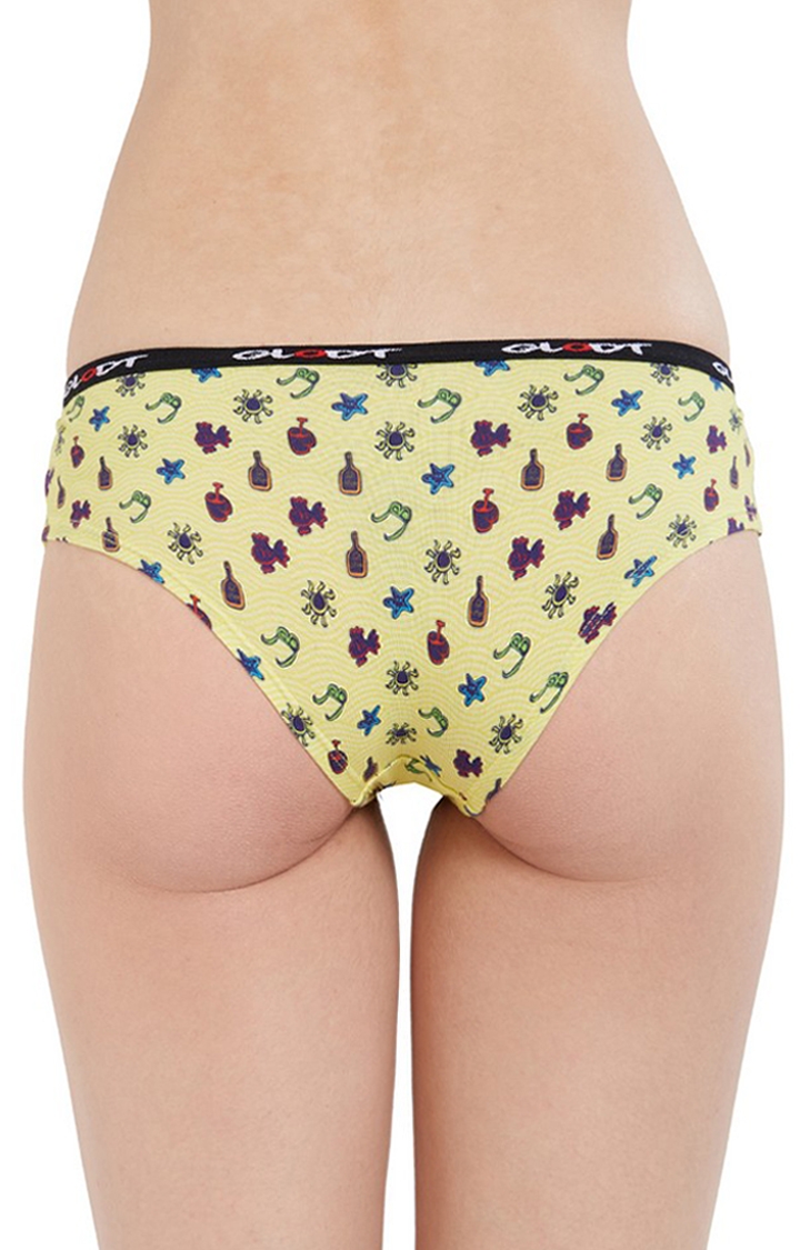 GLODT | Yellow Sunbathing Print Pima Cotton Hipster Panties 4