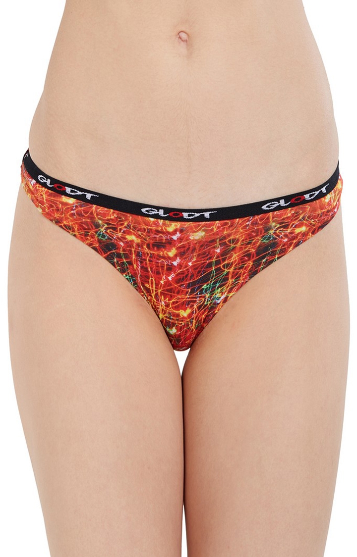 GLODT | Red Light My Fire Print Pima Cotton Bikini Panties 0