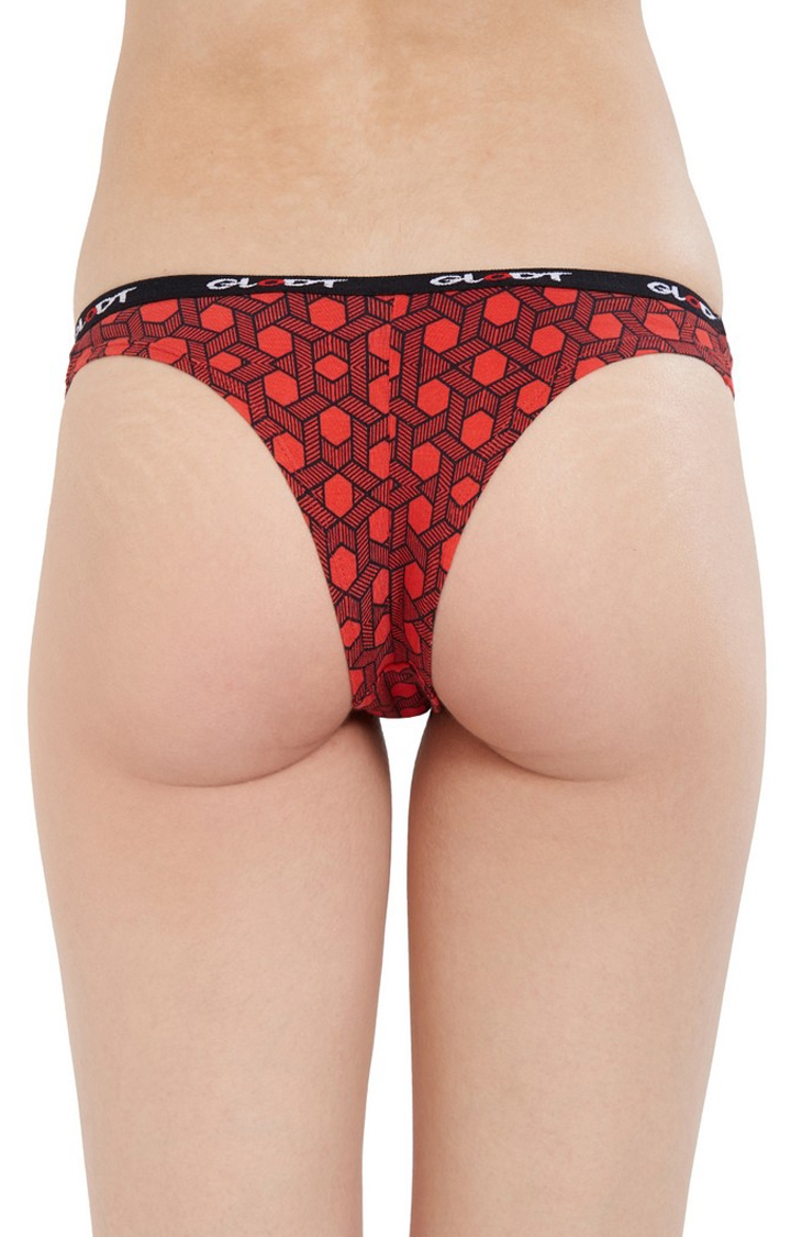 GLODT | Red Hexagon Print Pima Cotton Bikini Panties 4