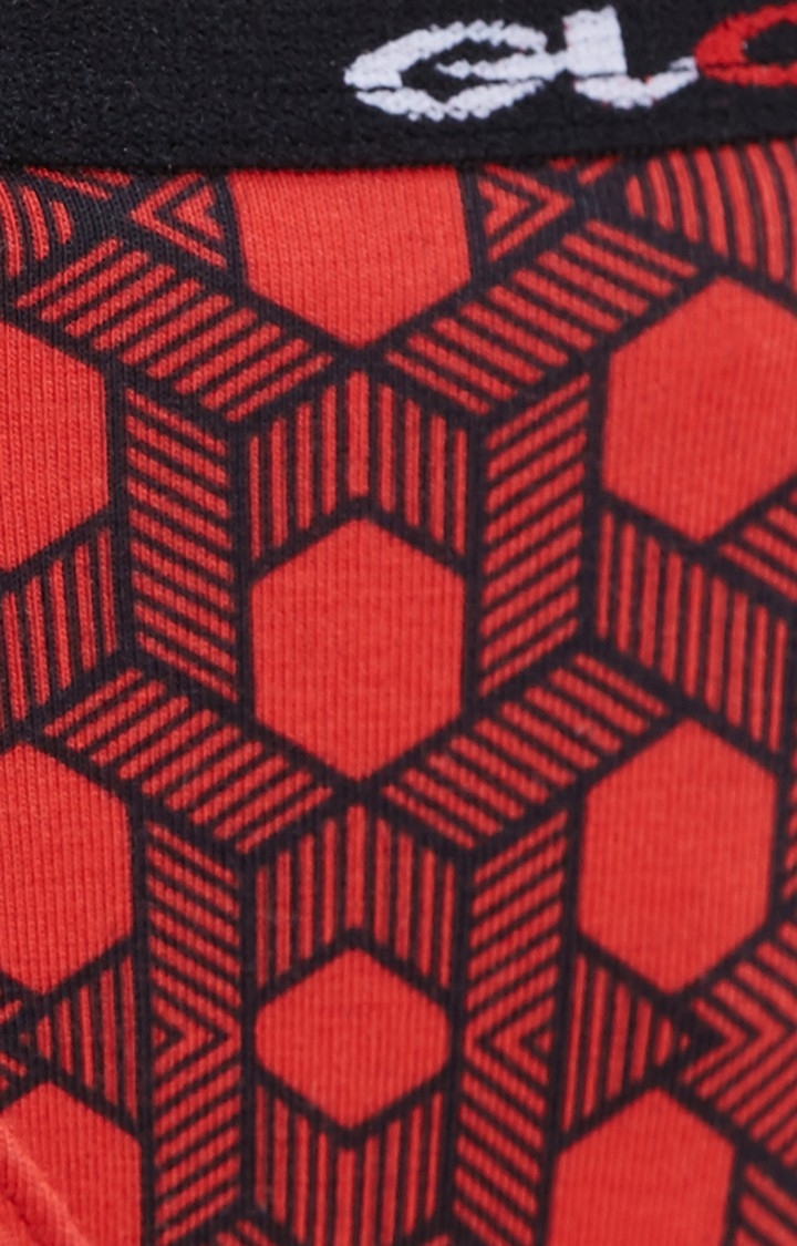 GLODT | Red Hexagon Print Pima Cotton Bikini Panties 5