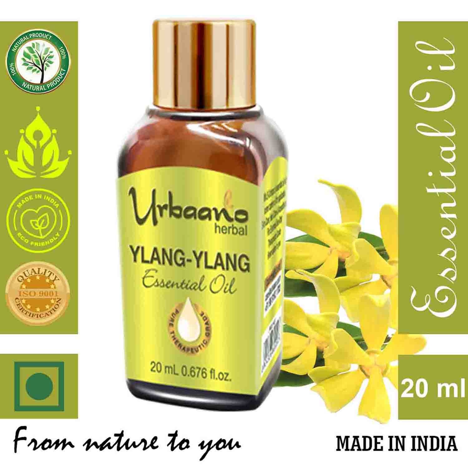 Urbaano Herbal | Urbaano Herbal Ylang Ylang Essential Oil for Skin & Aroma Natural & Pure - 20ml 1