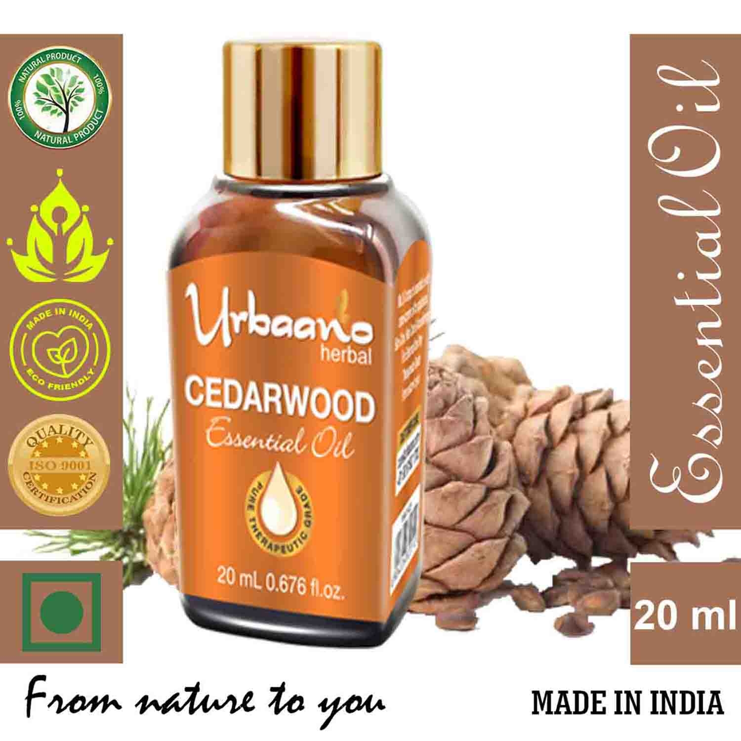 Urbaano Herbal | Urbaano Herbal Cedarwood Essential Oil for Aromatherapy natural & Pure -20ml 1