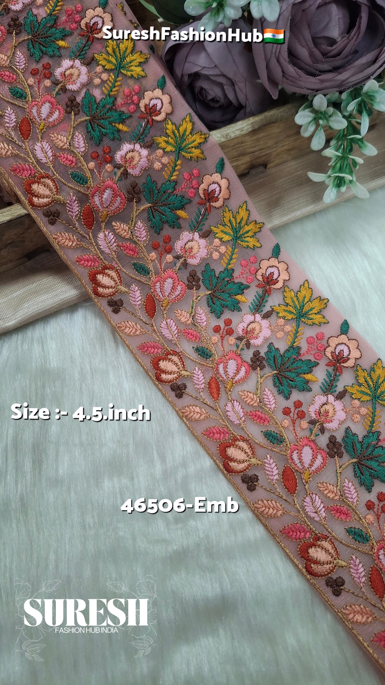 46506-Emb Royal Bloom Embroidery Lace – Gajri