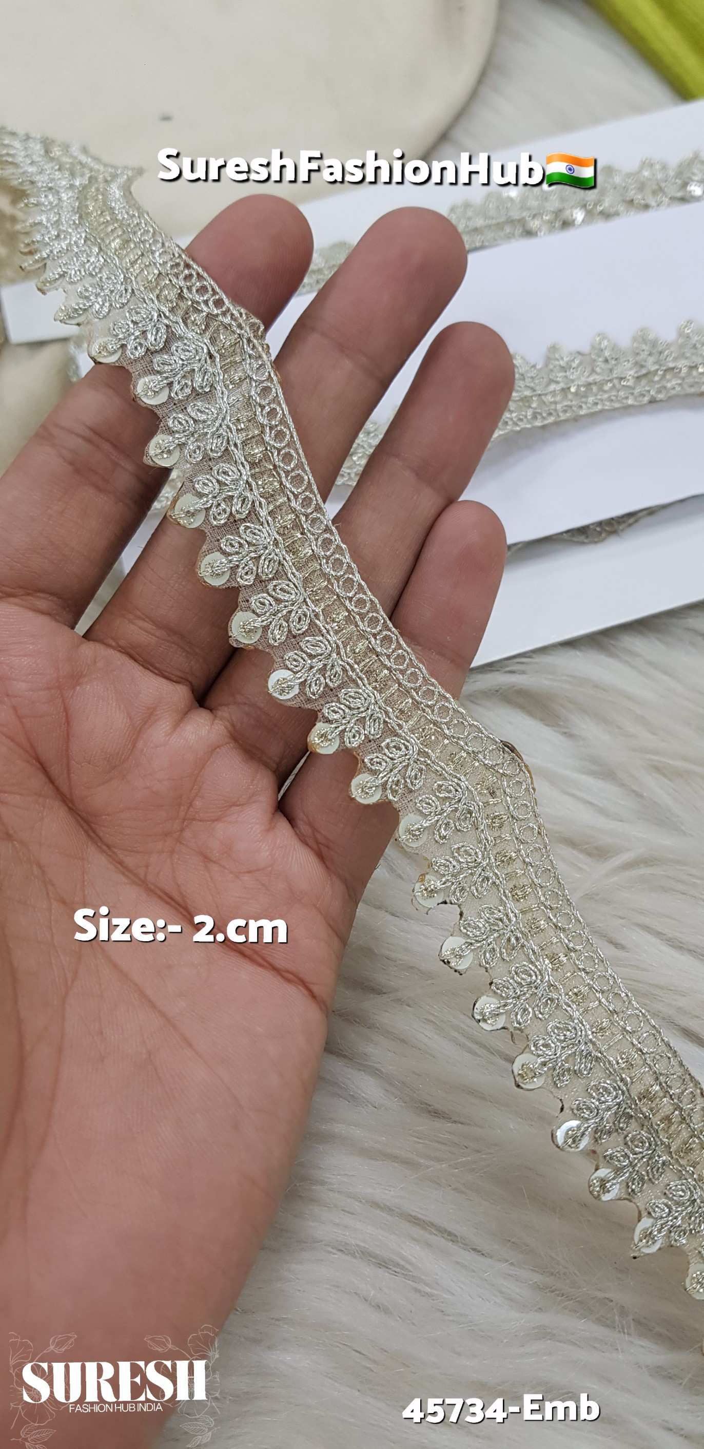 Water  Elegant Dori Zari & Sequence Organza Lace