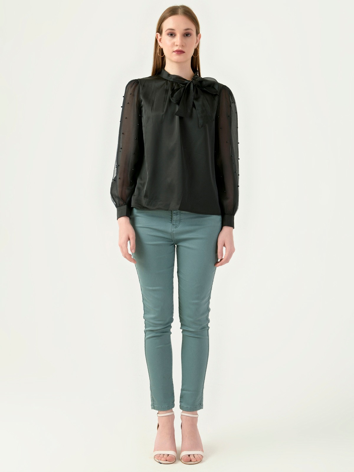 Albion Women Smart Premium Black Blouson Top