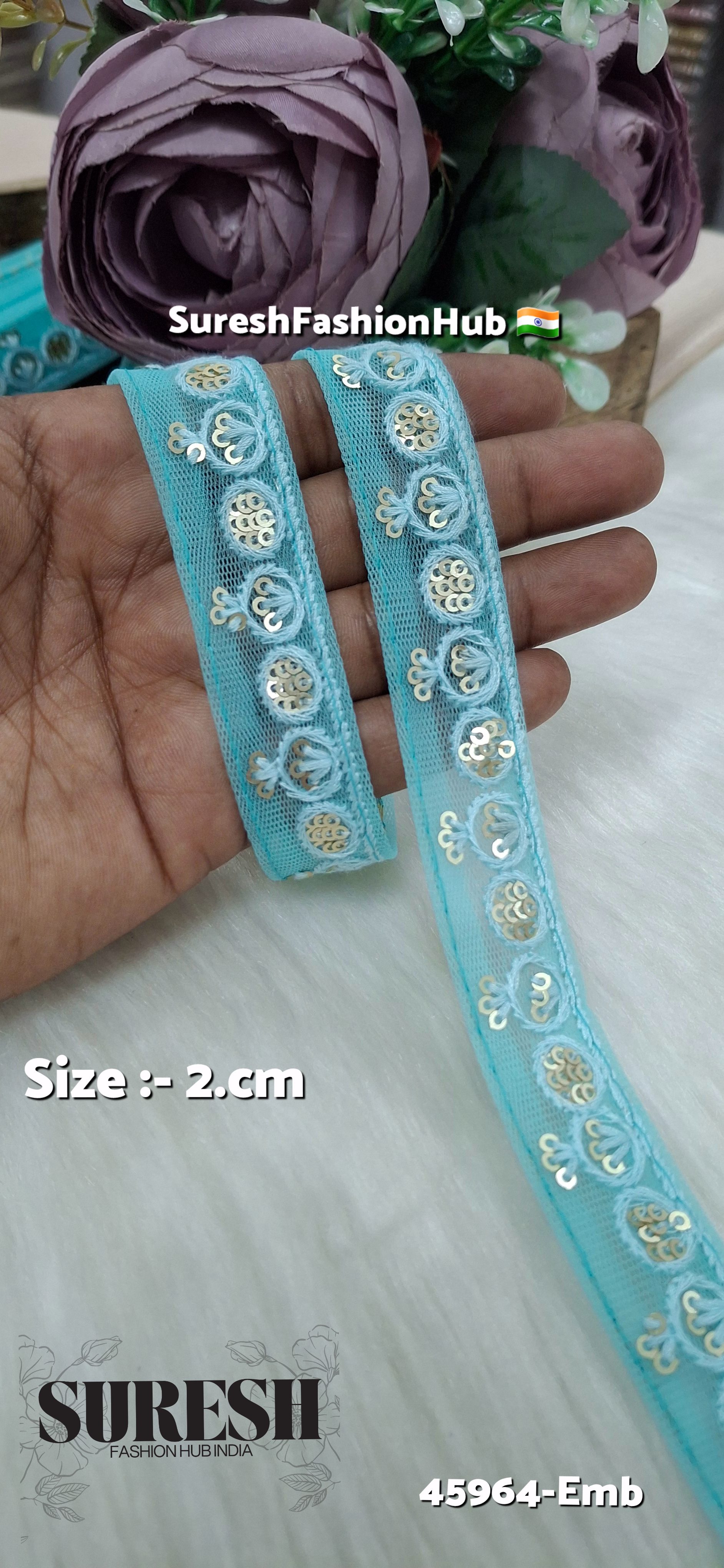 Sea Green Tone-on-Tone Net Embroidery Lace